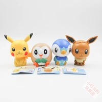 bandai pokemon pocket monster assembly toy piplup rowlet pikachu eevee gashapon model anime figures favorites collect ornaments