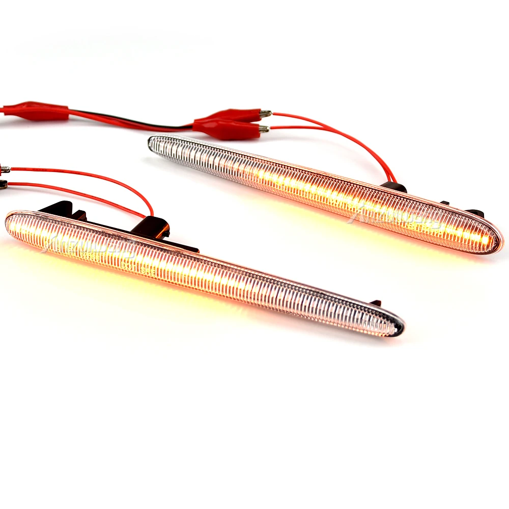 1 пара динамических янтарных светодиодных боковых габаритных фонарей указателя