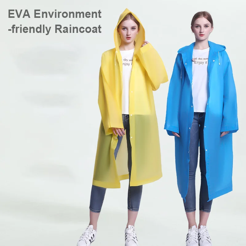 

Outdoor Travel Integrated Fashion Raincoat Jacket Thickened Adult Children Portable Waterproof Non-disposable Eva Material
