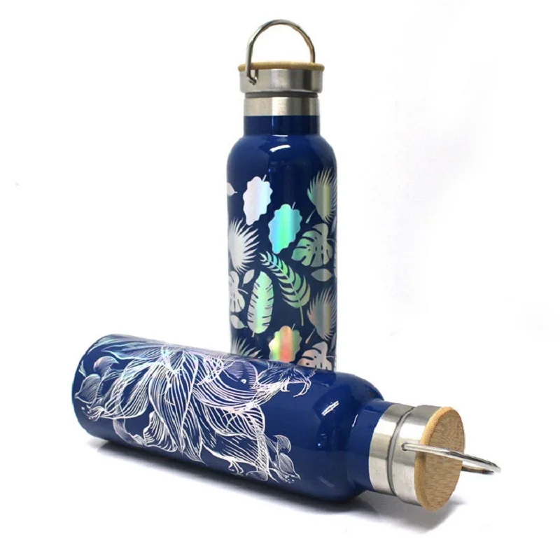 

Sports KETTLE Double-Layer 304 Stainless Steel American Large Mouth Bottle with Bamboo Lid Super Long Time Thermos CUP Gift