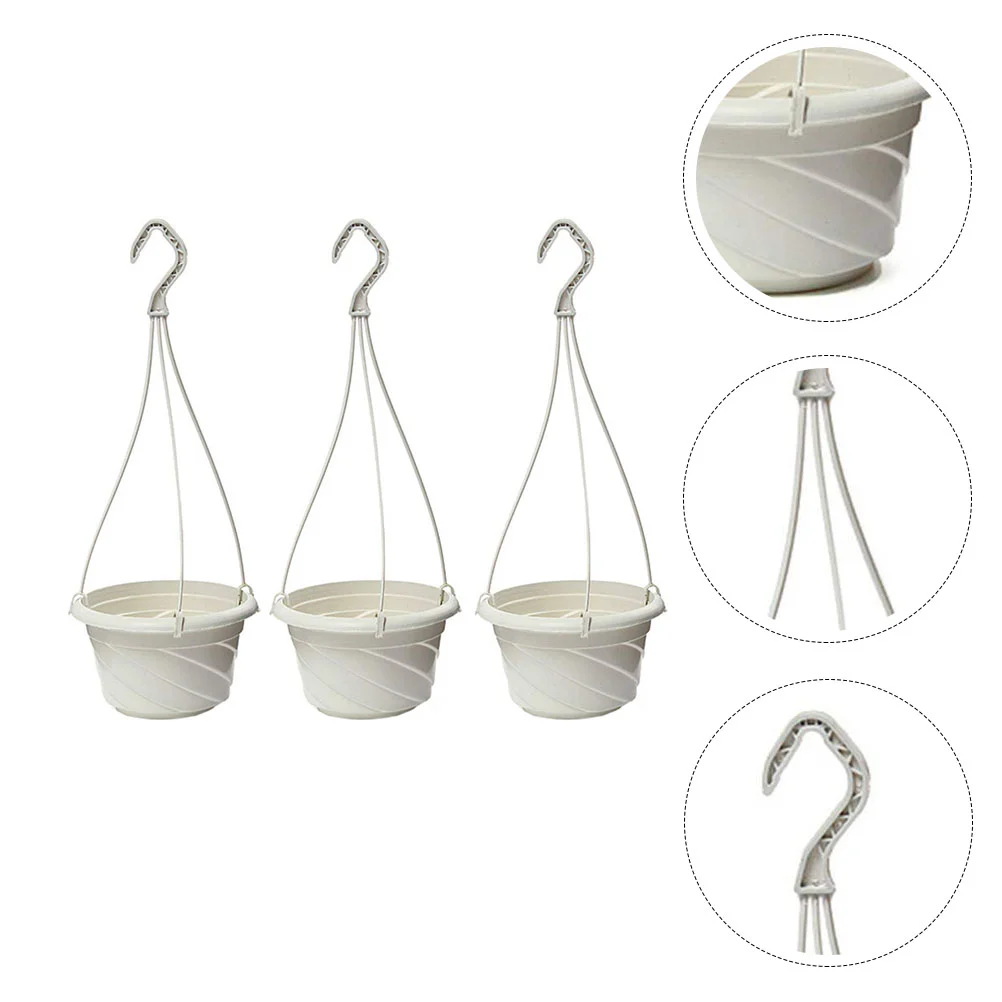 3 Pcs Hanging Succulent Planter Household Flowerpot Hanging Basket Plastic Hanging Pots Hanging Planter Pot Hanging Holder