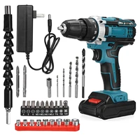 21v 2000rpm cordless screwdriver wireless drill power tools hammer drill electric drill set with 2 battery 38nm torque max