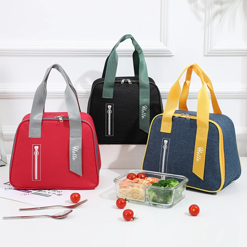 

Waterproof Insulated Lunch Box Bags Women's Kids Thermal Bento Cooler Tote Bags For Outdoor Picnic Foods Storage Container
