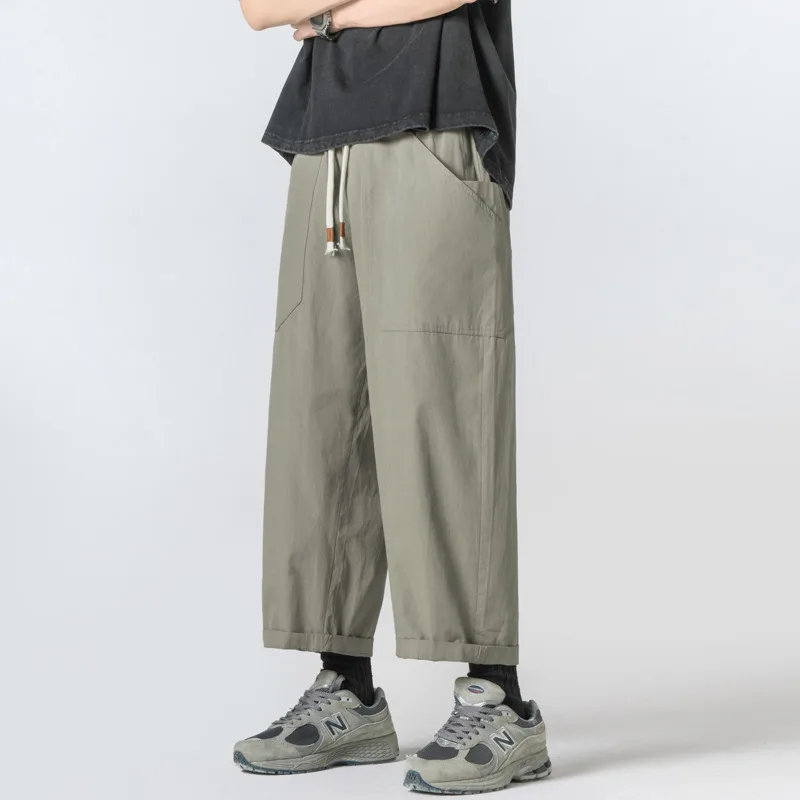 

Summer Thin Pants Men Fashion Oversized Wide Leg Pants Men Japanese Streetwear Hip-hop Loose Straight Pants Mens Trousers M-3XL