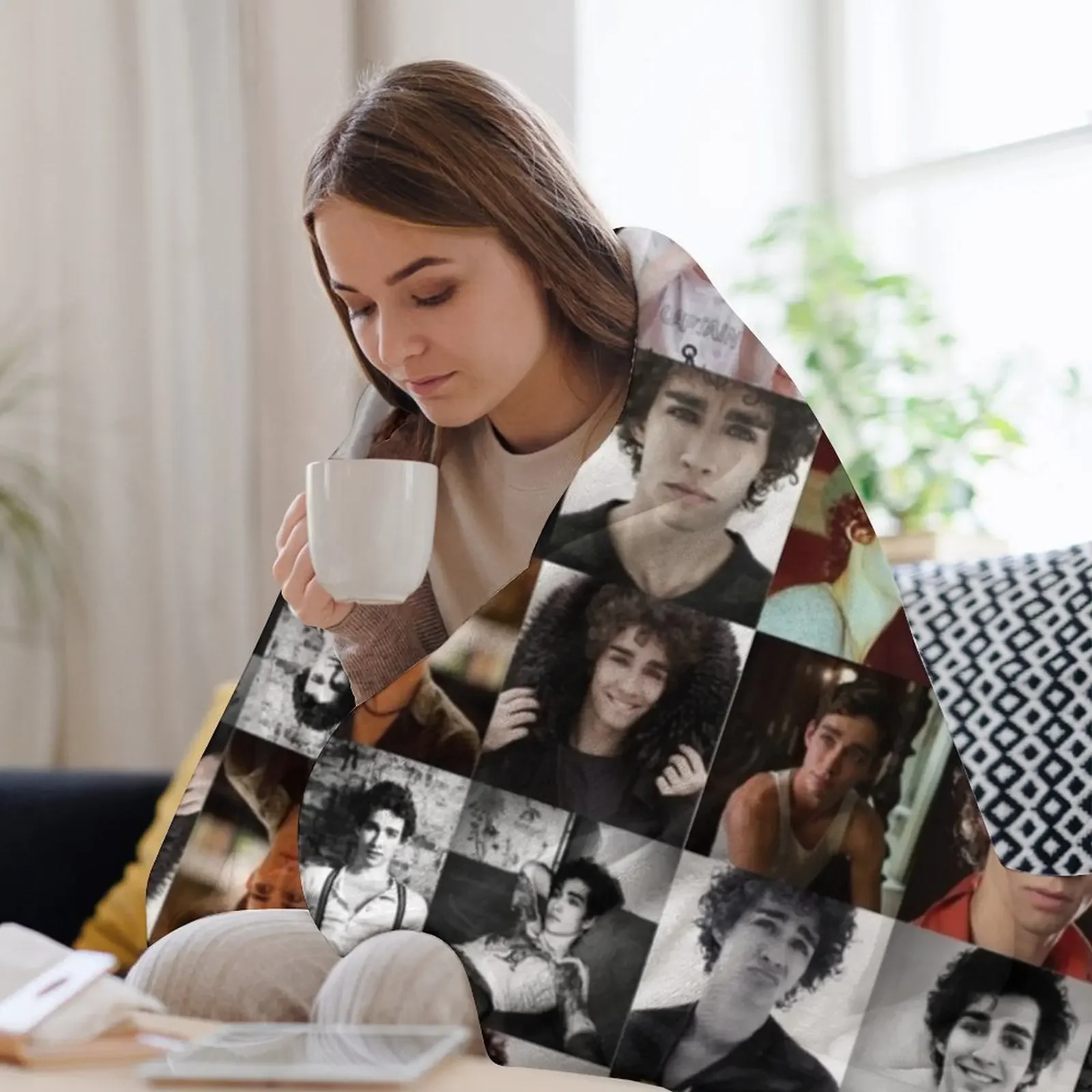 Одеяло Robert Sheehan Пляжное одеяло с мангой Одеяла меховыми краями