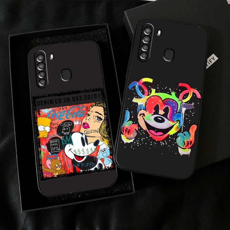 

Disney Mickey Mouse Cartoon Phone Case For Samsung Galaxy S20 S20FE S20 Ulitra S21 S21FE S21 Plus S21 Ultra Black Funda Coque