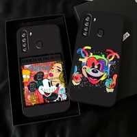 disney mickey mouse cartoon phone case for samsung galaxy s20 s20fe s20 ulitra s21 s21fe s21 plus s21 ultra black funda coque