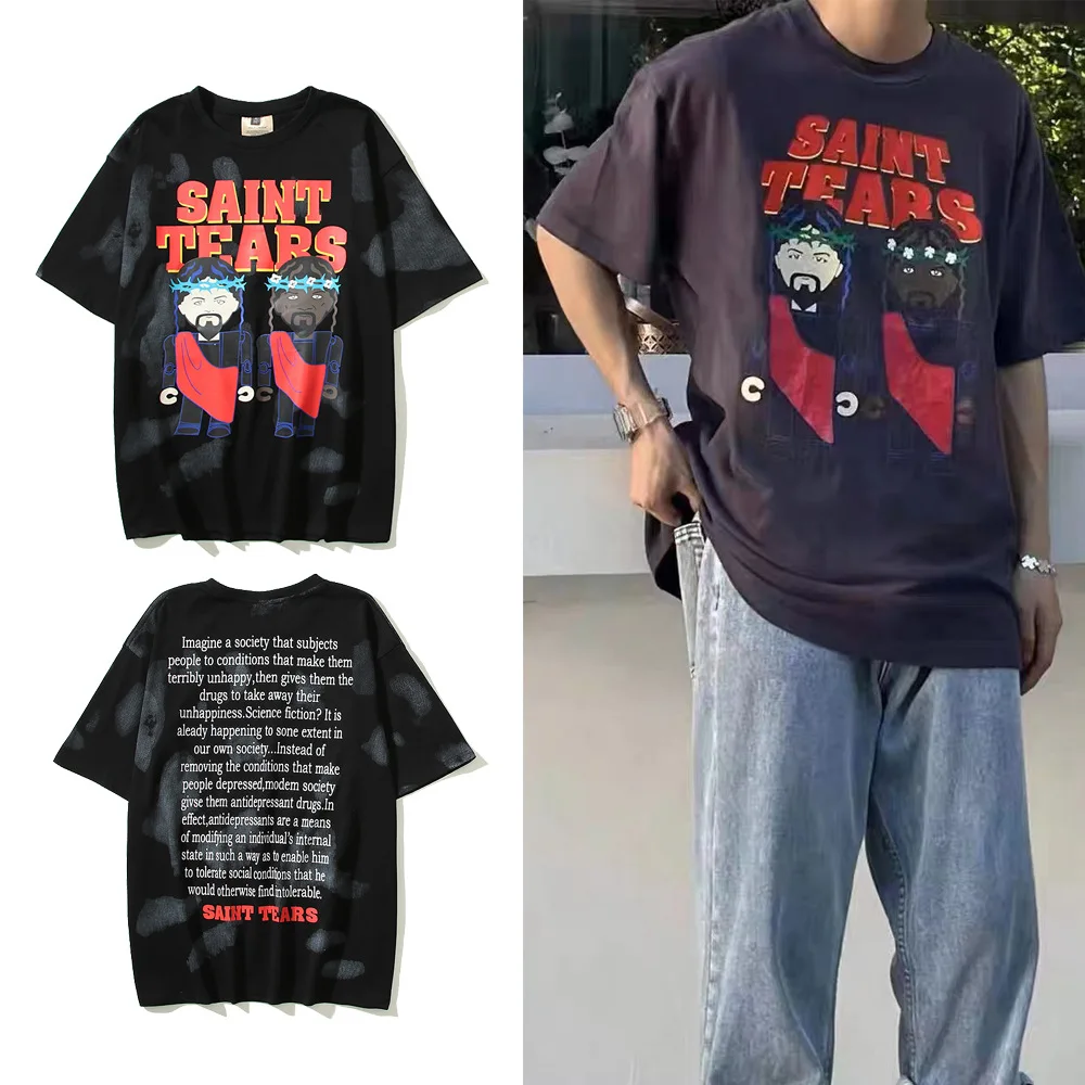 

Kanye West Hip Hop Essential Letter Embossed Relief Hip Hop T-Shirts Men Women Unisex Cotton Casual TShirts Summer Streetwear
