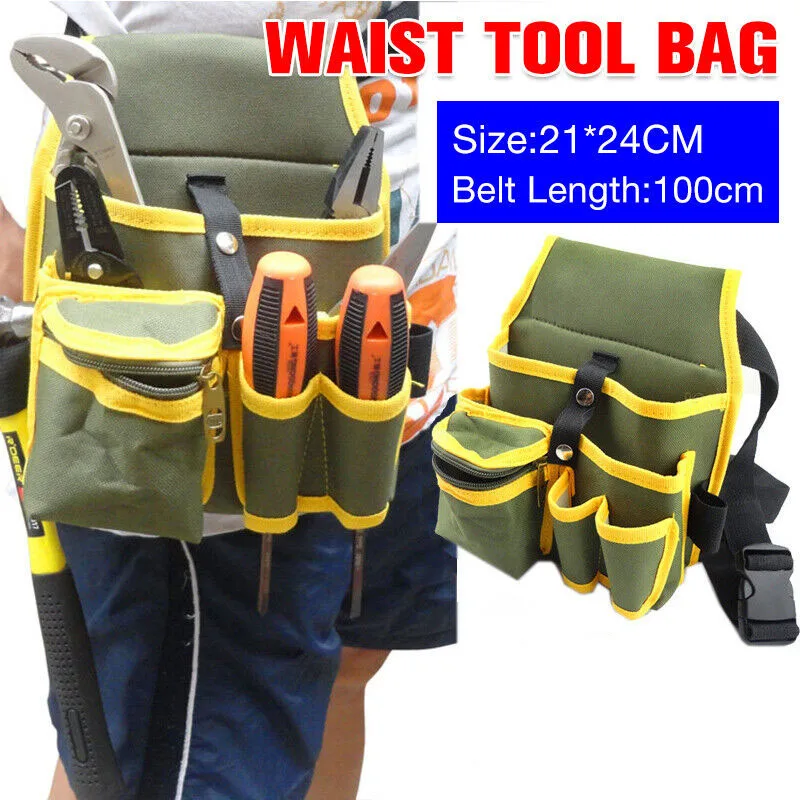 Tool Bag Quick Release Holder Travel For Electrician Waist Pocket Durable Oxford Cloth With Belt Waist Pocke Adjustable Buckle