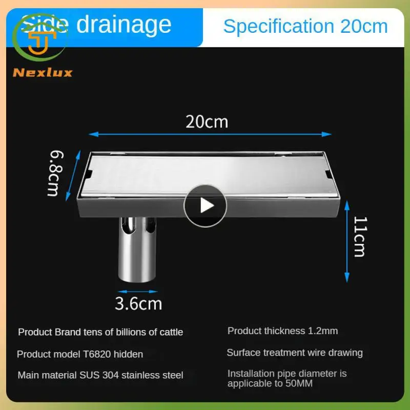 

High Quality Sus304 Stainless Steel Material Stainless Steel Long Strip Floor Drain Invisible Installation Method Deodorants