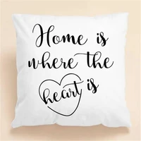 maxim letter home is where the heart is love home simple cushion cover white short plush soft throw pillow case nordic decor