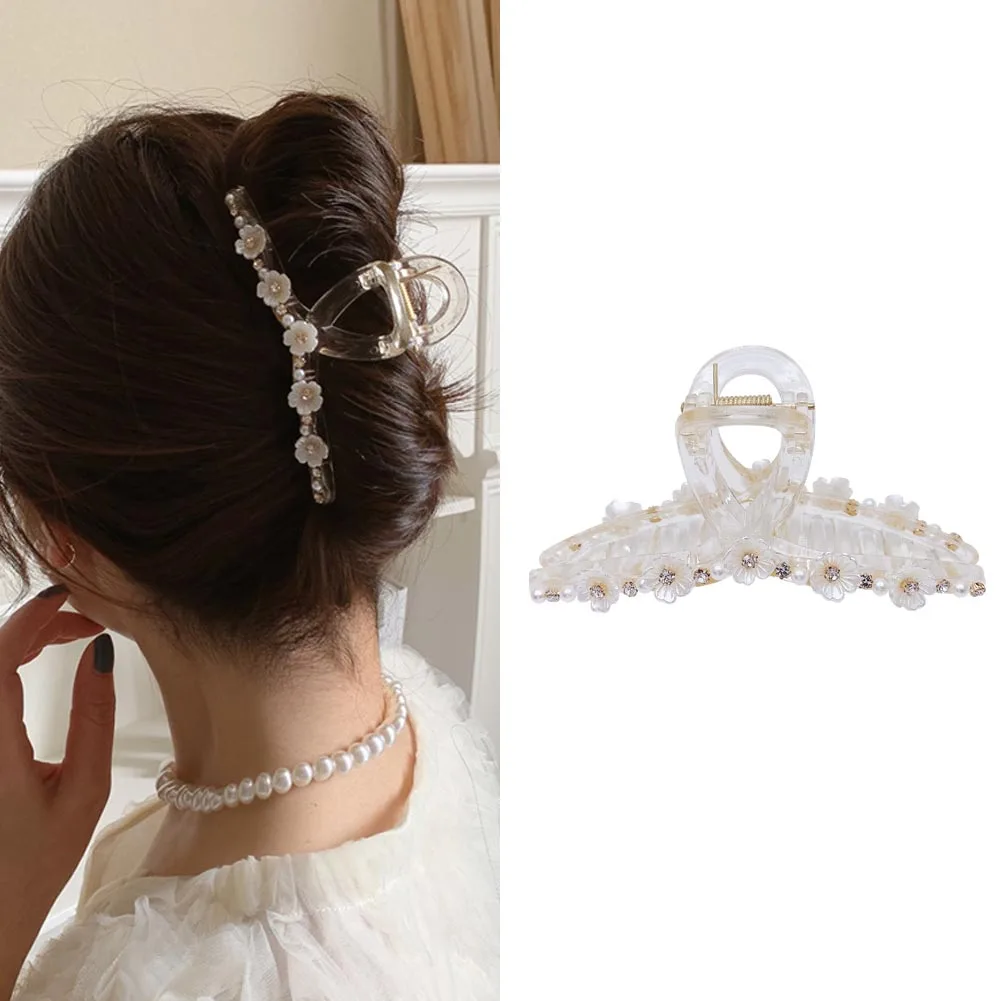 

Элегантная заколка для волос с кристаллами, 12 см, цветок, аксессуары для волос, заколка для волос ручной работы, зажимы для волос