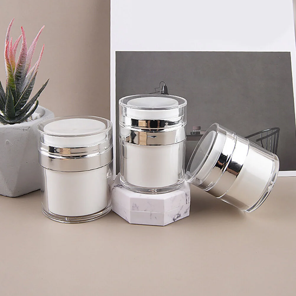 

3 Pcs Small Travel Containers Toiletries Cosmetics Case Face Moisturizer Canning Refillable Cream Bottle Makeup