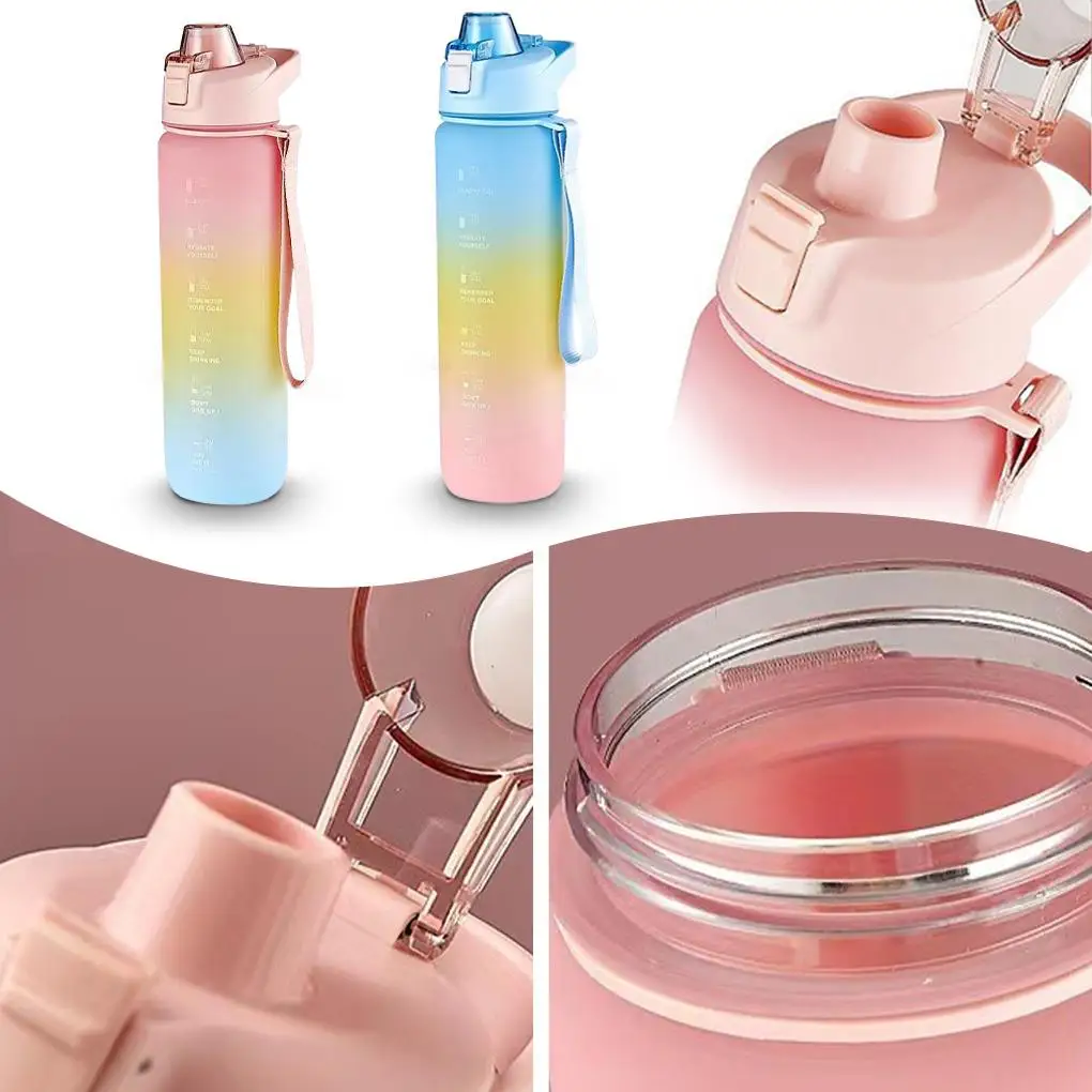 

1000ml Sports Water Bottle Sealing Anti-Leak Drink Bottle Plastic Portable Sports Water Cup Suitable For Camping And Hiking