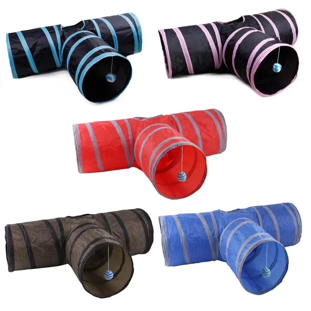 

Cat 3 Way Tunnels Tubes Intelligent Foldable Ringing Paper Drill Bucket Kitten Toys Pet Supplies Cat Accessories