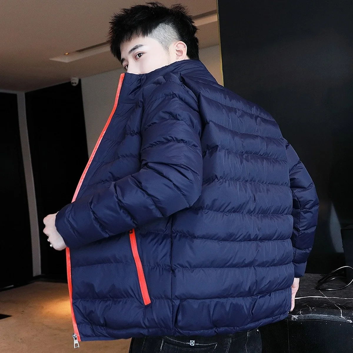 2022 Autumn and Winter Cotton Coat Men's Handsome Short Cotton Coat Korean Version of The Trend of Slim Down Jacket Men's Trendy