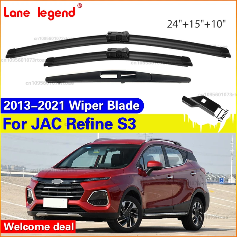 

3 шт. автомобильный дворник для JAC Refine S3 2013-2021, переднее и заднее лобовое стекло, прочные аксессуары на четыре сезона, 2013 2014 2015 2021