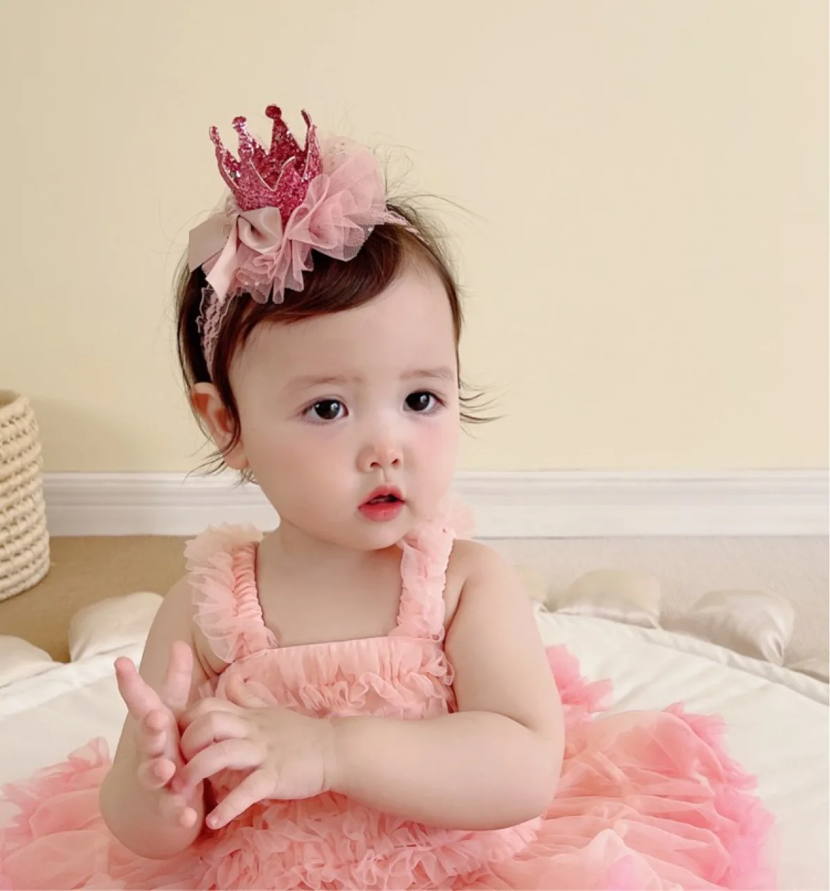 Новинка кружевная корона на день рождения в Корейском стиле детская Праздничная