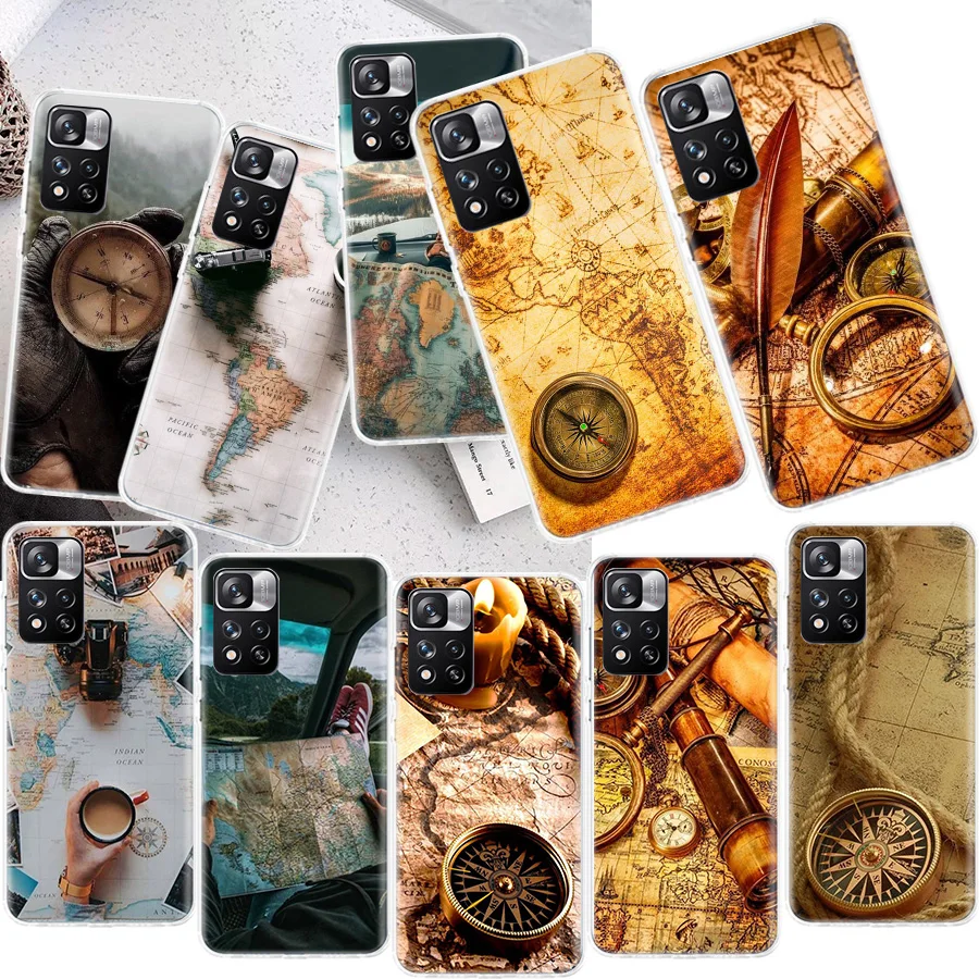 World Map Travel Phone Case For Xiaomi Redmi 12 12C 9 9T 9C 