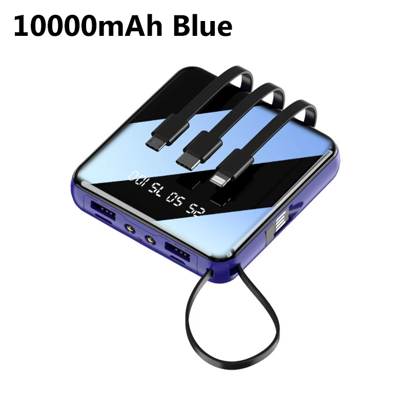 

2022.20000mAh Mini Power Bank with Cable Powerbanks LED Flashlight Power