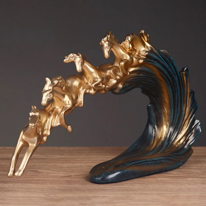 

Luxury Running Horse Crafts Home Office Desk Decoration Sculpture Home Living Room Shop Decor Ornament Brithday Gift