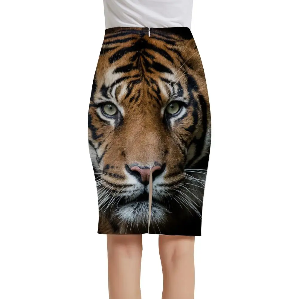 Женская юбка-карандаш KYKU винтажная офисная юбка с 3d рисунком животных лето 2019 -