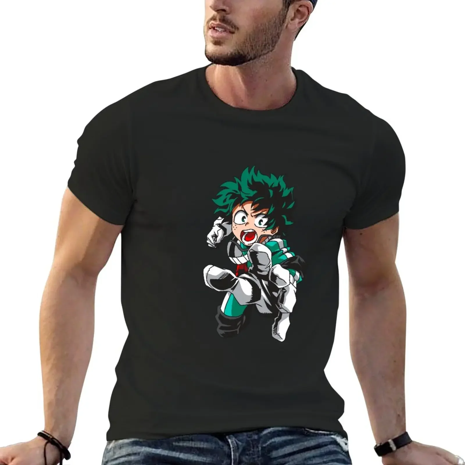 Новая футболка izuku Midoriya с аниме новое издание черная короткими рукавами мужские