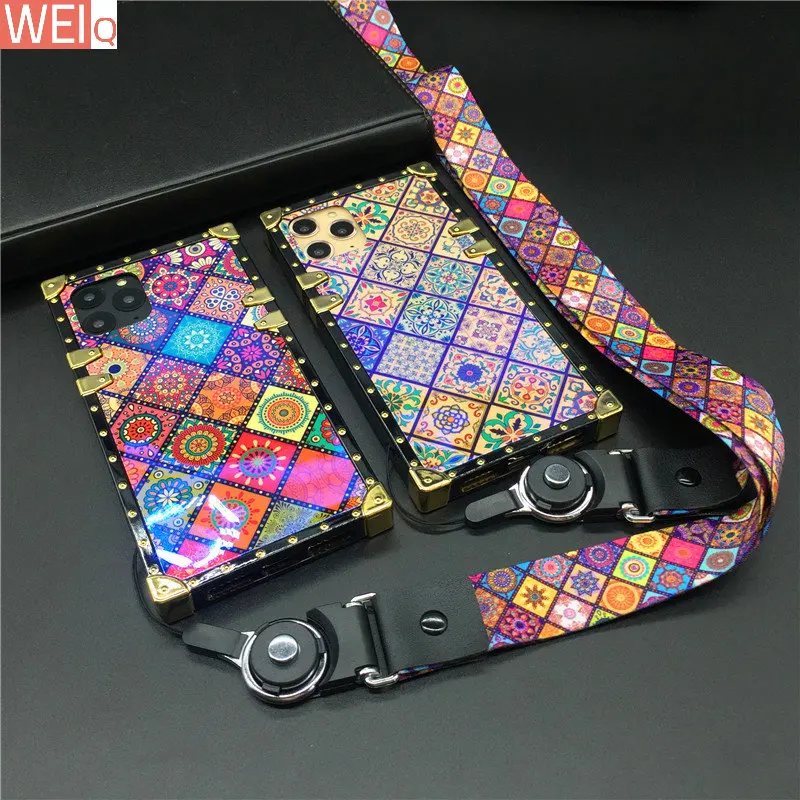 

Винтажный цветочный чехол для iPhone 13 PRO MAX 11 12 PRO Max X XS XR 7 14 Plus 8, блестящий квадратный клетчатый чехол для телефона iphone 14 PRO MAX