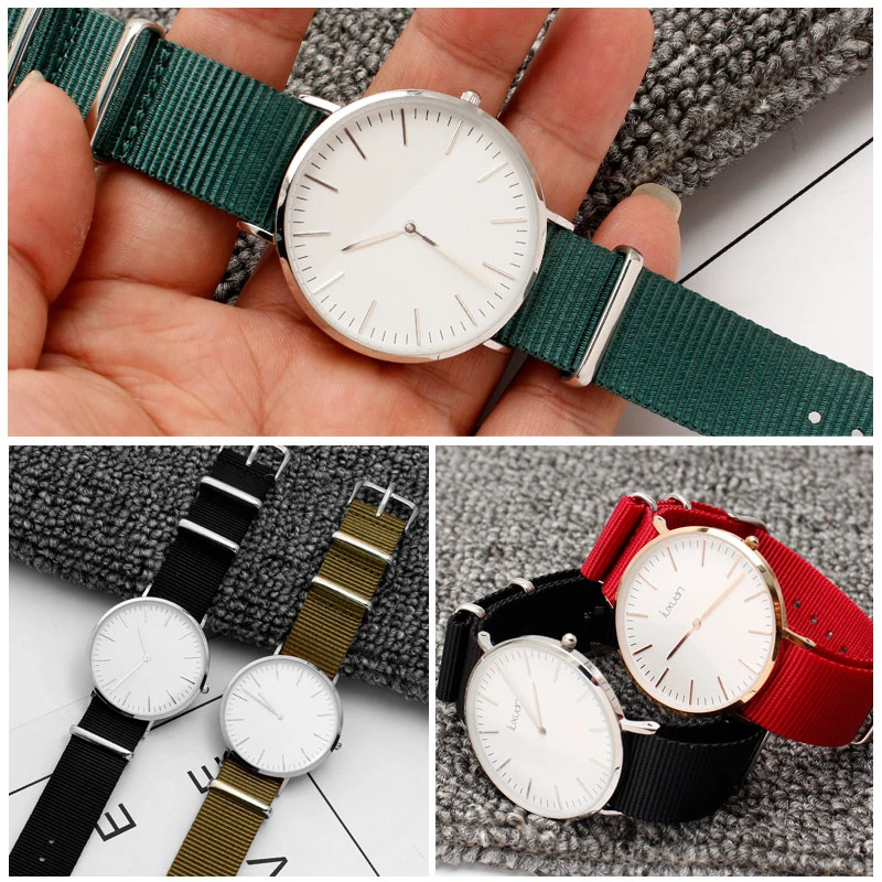 Ремешок резиновый для мужских часов нейлоновый военный Плетеный баллистический