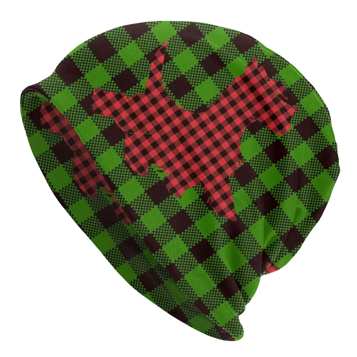 Unisex Bonnet Knitted Hat Christmas Pattern Plaid Scottish Terrier Dog Skullies Beanies Cap Adult Scottie Pet Beanie Hat Ski Cap
