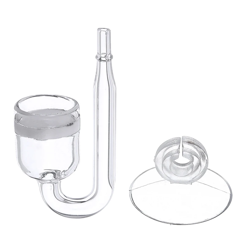 Glass CO2 Diffuser for Aquarium Planted for Tank Transparent for nano Size Easy to Install with Suction Cup for Tank Ato