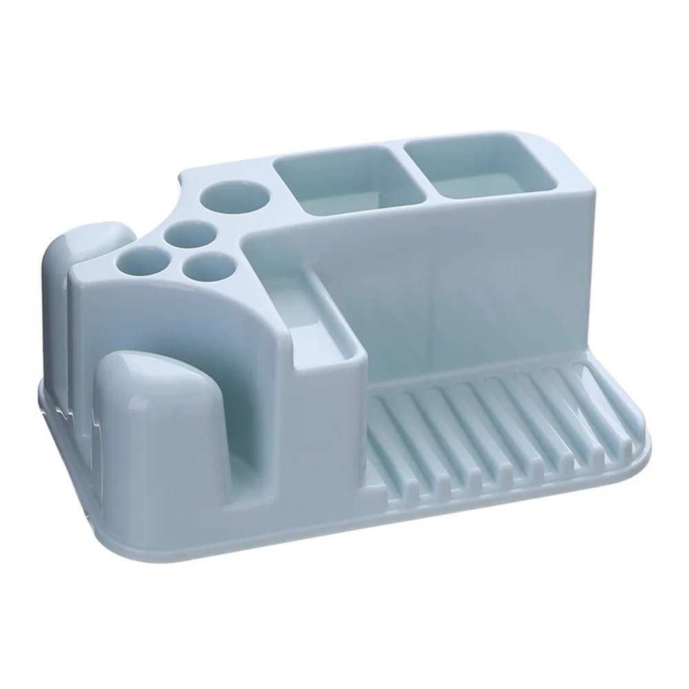 

Toothbrush Holder Multifunctional Storage Rack Space Saving for Bathroom Compartmentalized Area Multiple Storage Durable étagère