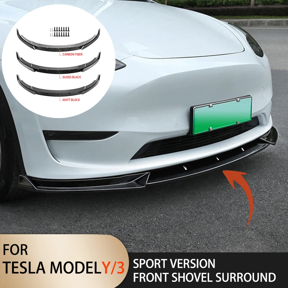 

Передний бампер, нижний подбородок, комплект из углеродного волокна, дефлектор спойлера, аксессуары для Tesla Model Y/3 2017 2018 2019 2020 2021