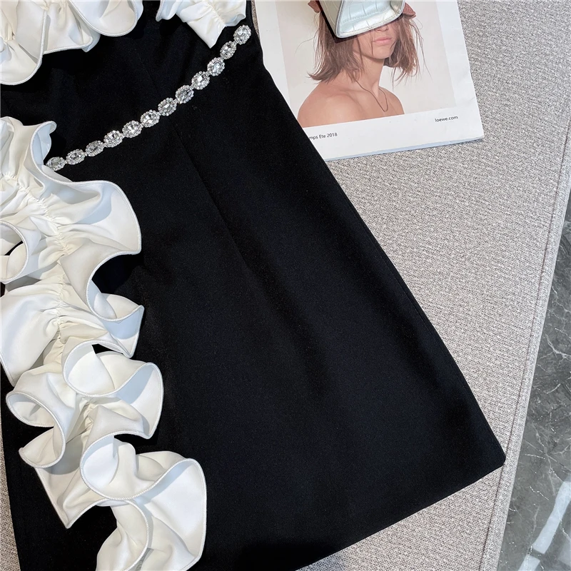 

2022 Summer Strapless Evening dresses Women French Sexy Elegant Off The Shoulder Lacework Business formal Mini Dress Vestidos