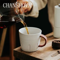 chanshova retro pottery hand grip coffee cup home breakfast milk mug 320ml personality teacup drinking glass china ceramic c003
