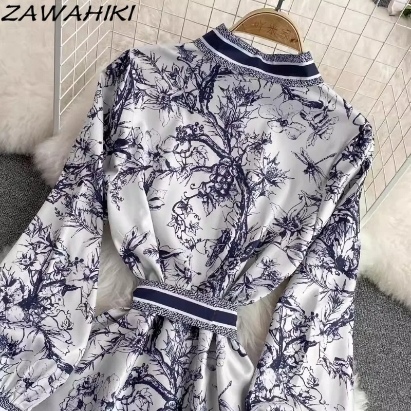 Женское винтажное длинное платье элегантное Бандажное с принтом офисное