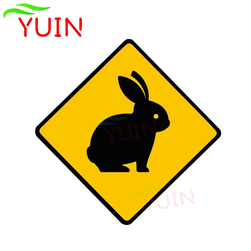 

Cute Rabbit Animal Warning Car Sticker Cartoon Style Cars Accessories PVC Body Decoration Waterproof Sunscreen Decal 10*10cm