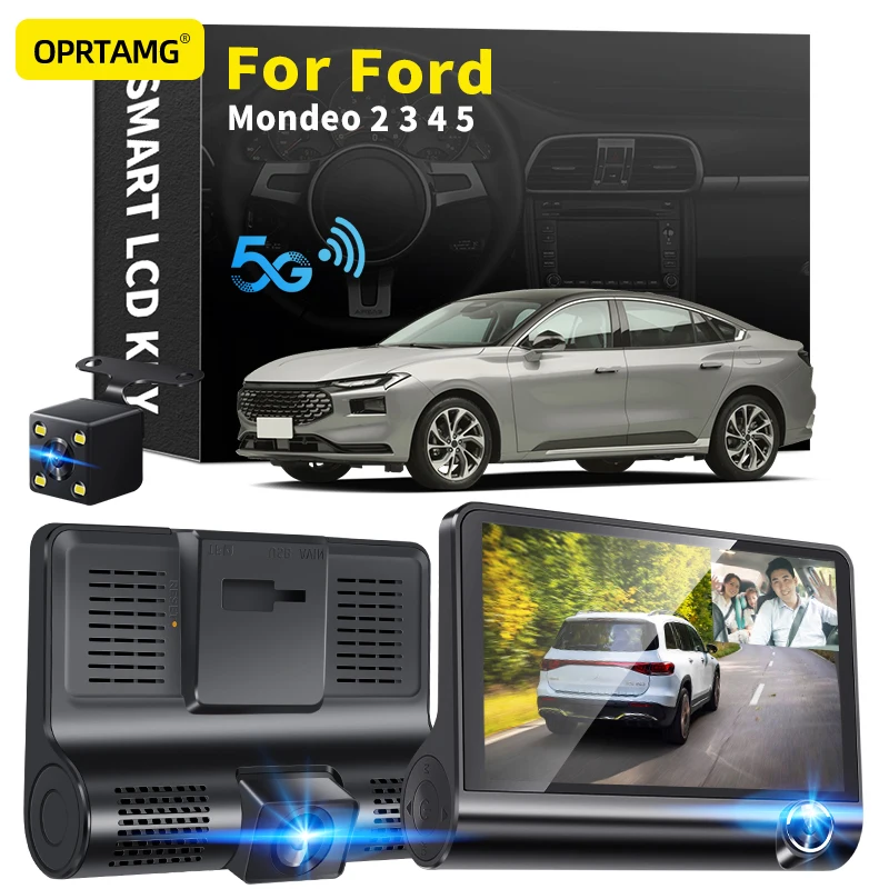 

Dashcam 3 Cameras Lens 4.0 Inch 1080P Car DVR Dash Cam For Ford Mondeo 2 3 4 5 1994 1995-2021 2022 Car Dashcam Car Accessories