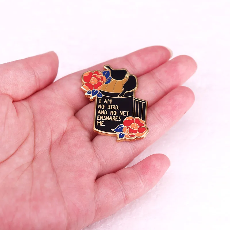 A3057 цитаты Я без птицы и сетки женские феминистские заколки на лацкан значки для