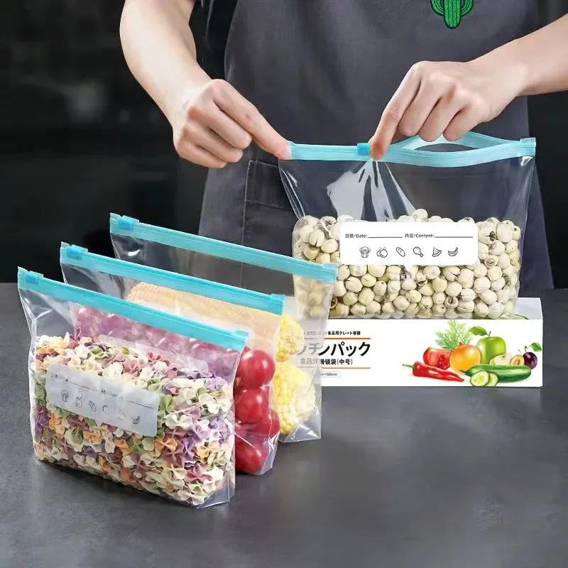 

Thin Food Storage Bag PE Reusable Stand Up Zip Shut Bag Leakproof Containers Fresh Bags Food Packaging Fresh Wrap Ziplock Bolsas