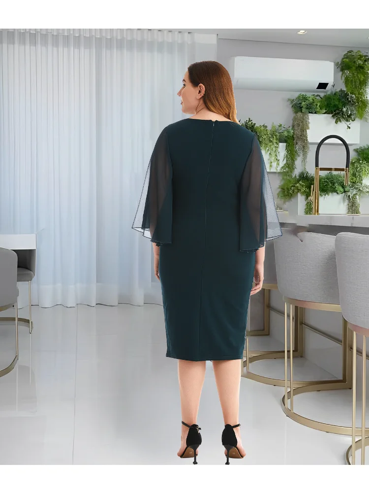Summer Temperament Women's Round Neck Pencil Dress plus size women clothing party dresses