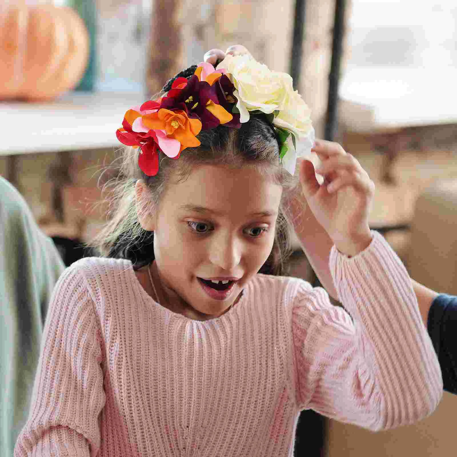 Повязка на голову с орхидеей цветочные волосы головной убор Хэллоуин гирлянда