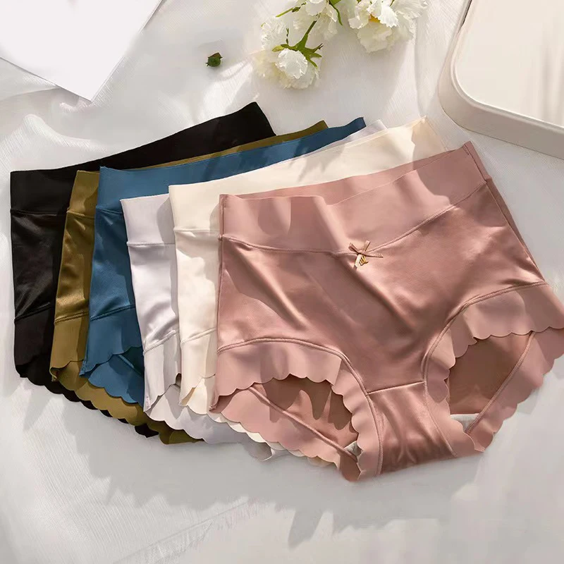 

Women Cotton Panties High Waist Briefs Floral Print Lady Briefs Pure Color Lingerie Underwear Fashion Maternity Underpants