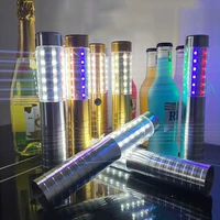 led recharge aluminum strobe baton champagne wine bottle cap service sparkler flash stick for ktv bar nightclub party decoration