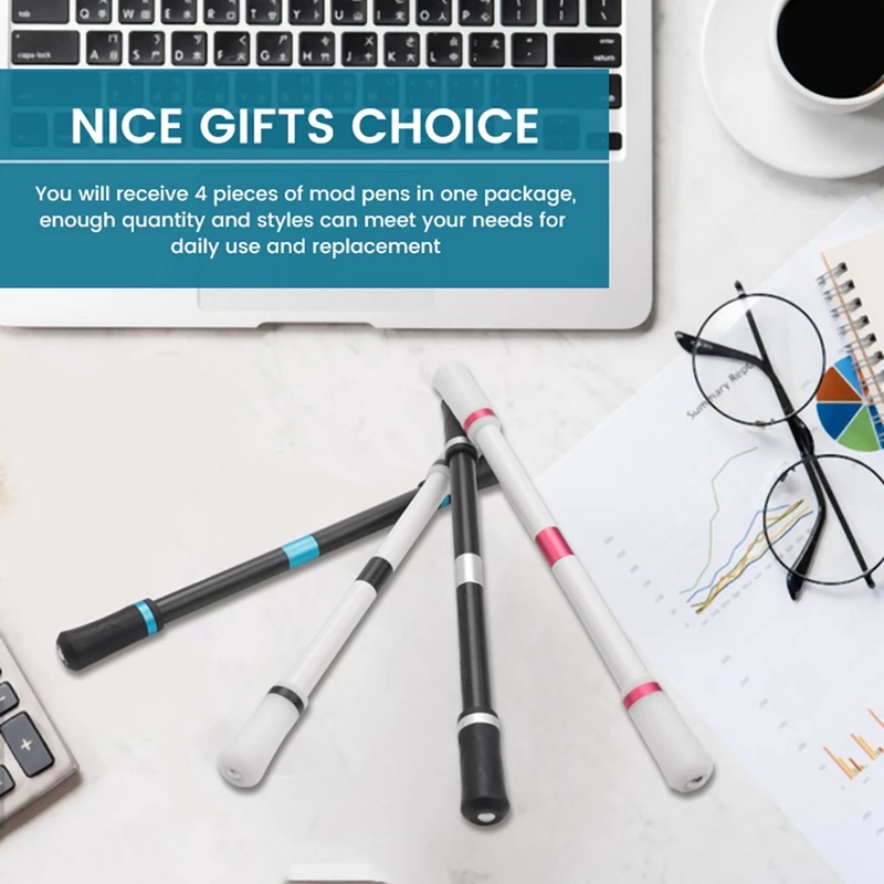 

4 Pieces Pen Spinning Pens Non Slip Weighted Pen Fidget Pens Flying Pen Mods Gaming Finger Pen Spinning Rotating Pen