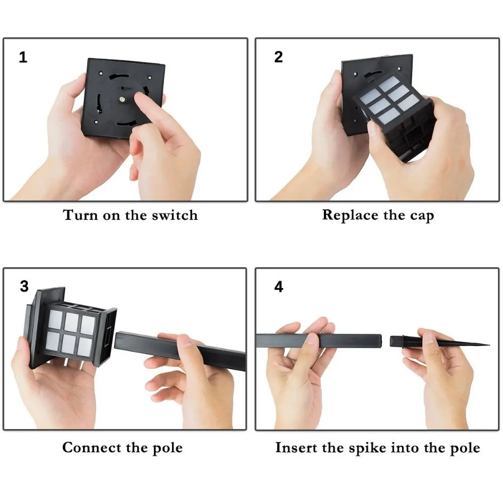 Водонепроницаемые светодиодные фонари для дорожек на солнечной батарее уличный