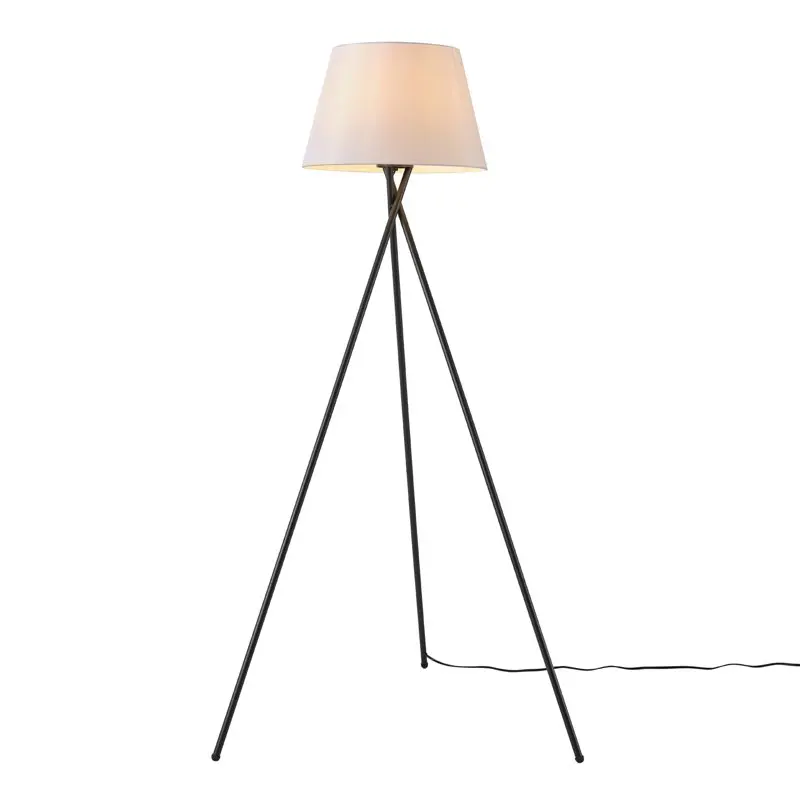 

Matte Black Floor Lamp with White Linen Shade, 67519