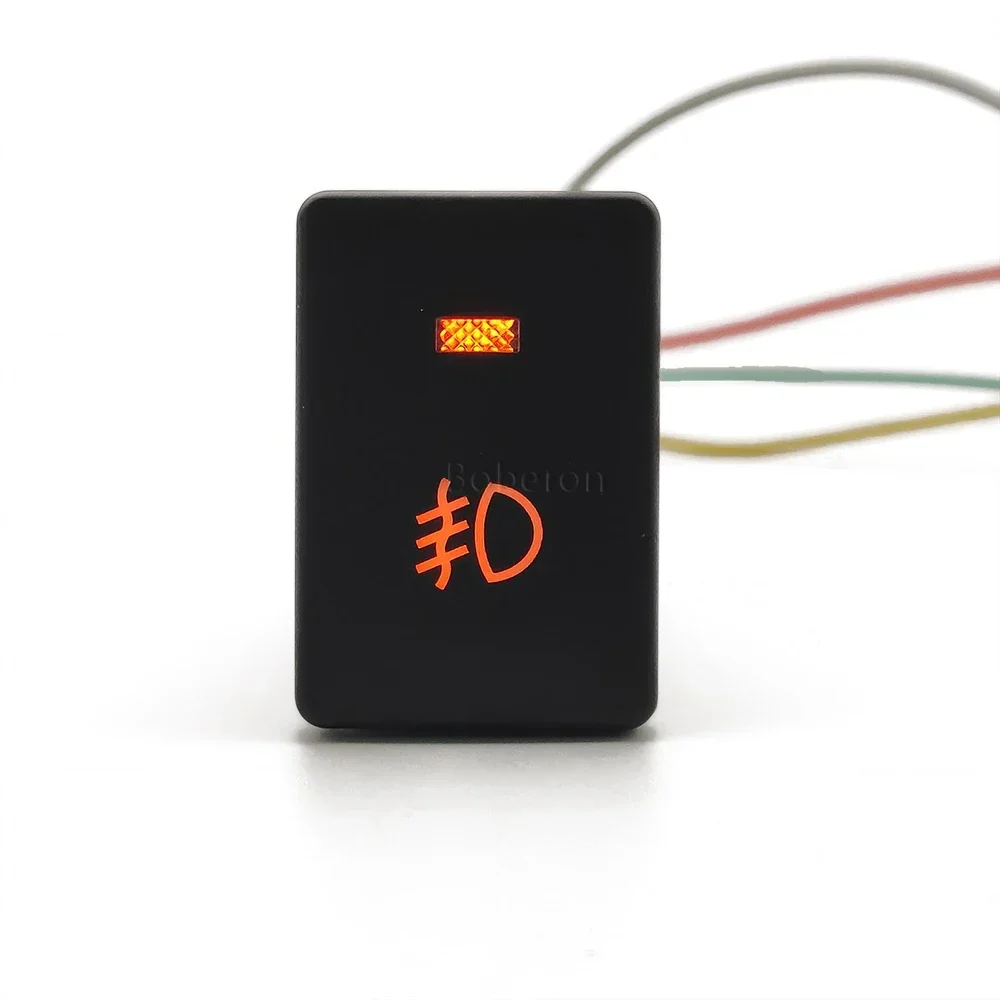 1PC Samochodowe pomarańczowe światło LED przednie przeciwmgielne Garaż Nanoe Przycisk przełącznika wydechu z przewodem do Toyota Prado