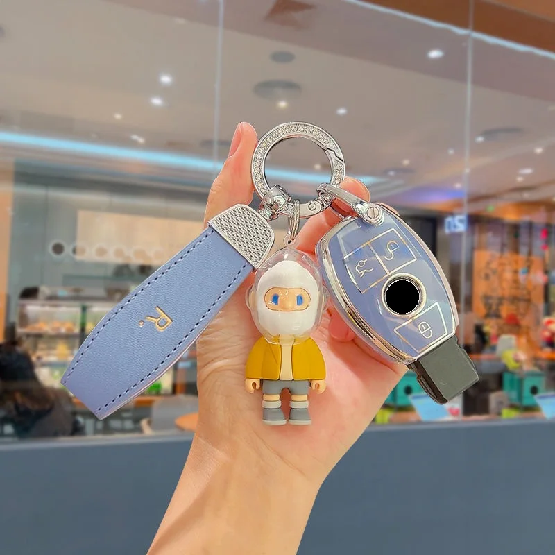 

Car Key Fob Case Cover For Mercedes Benz A B C S CLA CLS GLA GLC GLE W212 S212 E300 Racing Boy Keychain Accessories