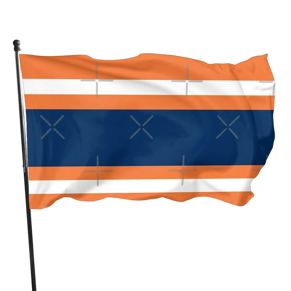 

Orange White and Navy Blue Power Stripe Printed Romantic Outdoor Banner Dirty resistant Minimalist All-match Cheering flagParade